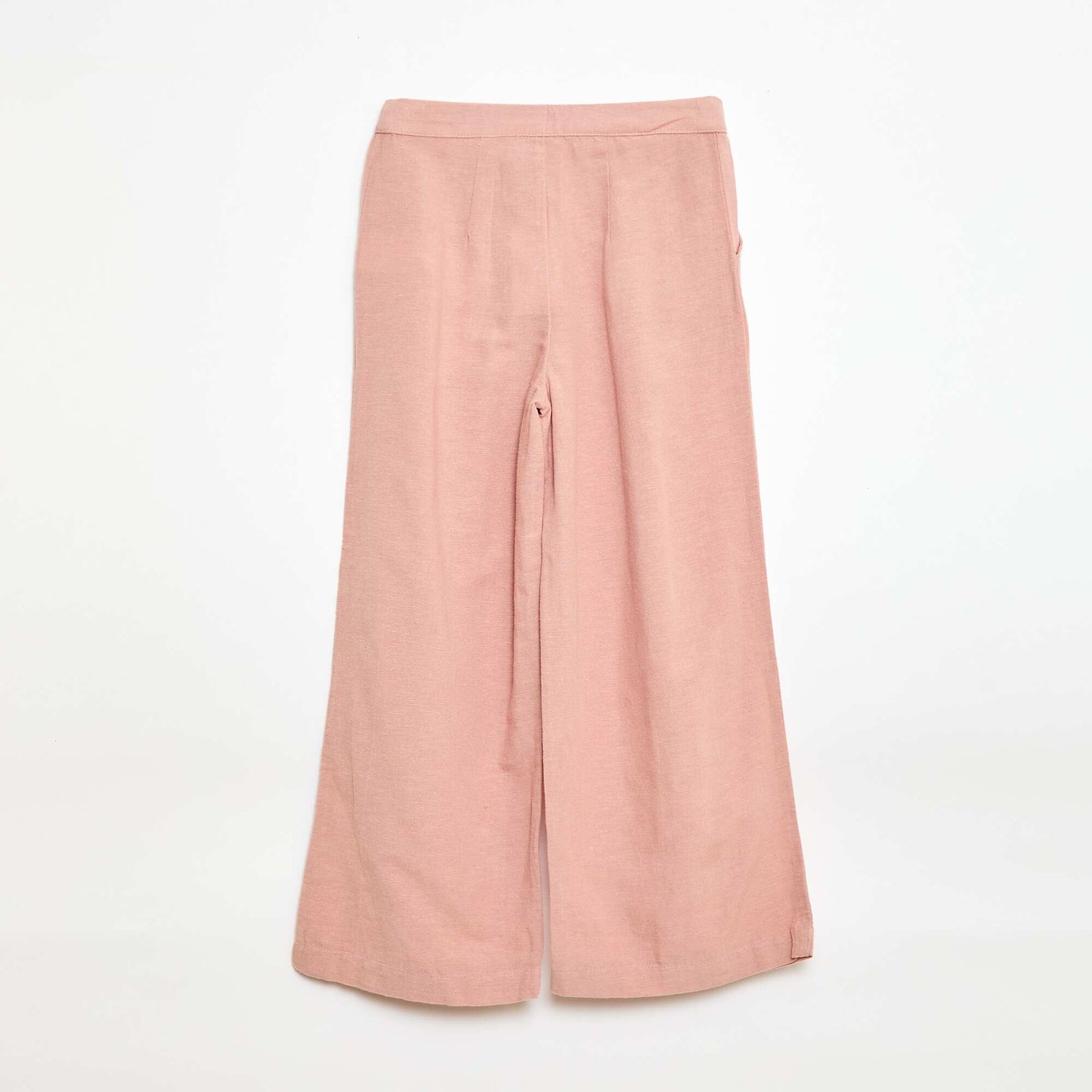 Wide-Leg Linen-Blend Trousers PINK