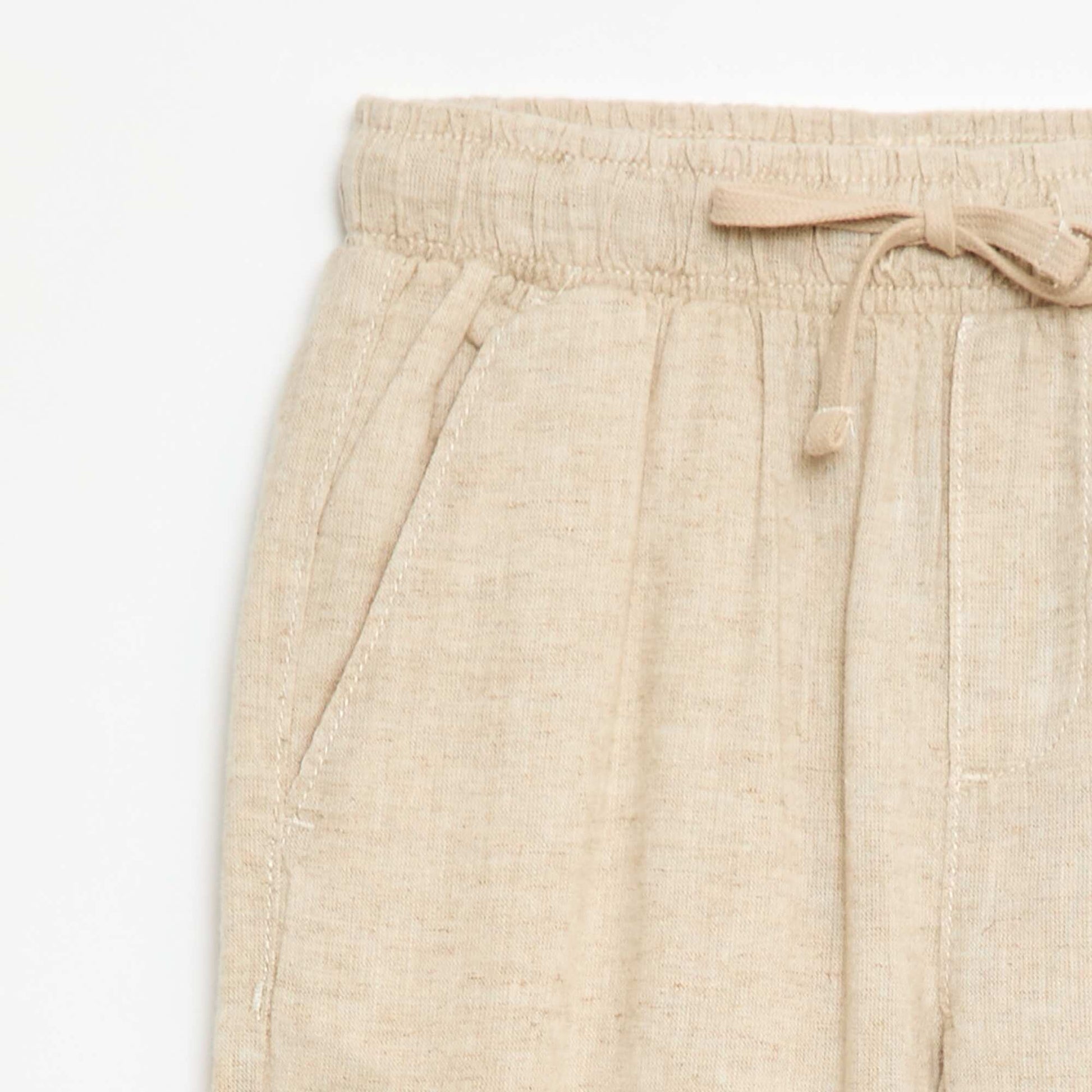 Regular Fit Linen Blend Trousers WHITE