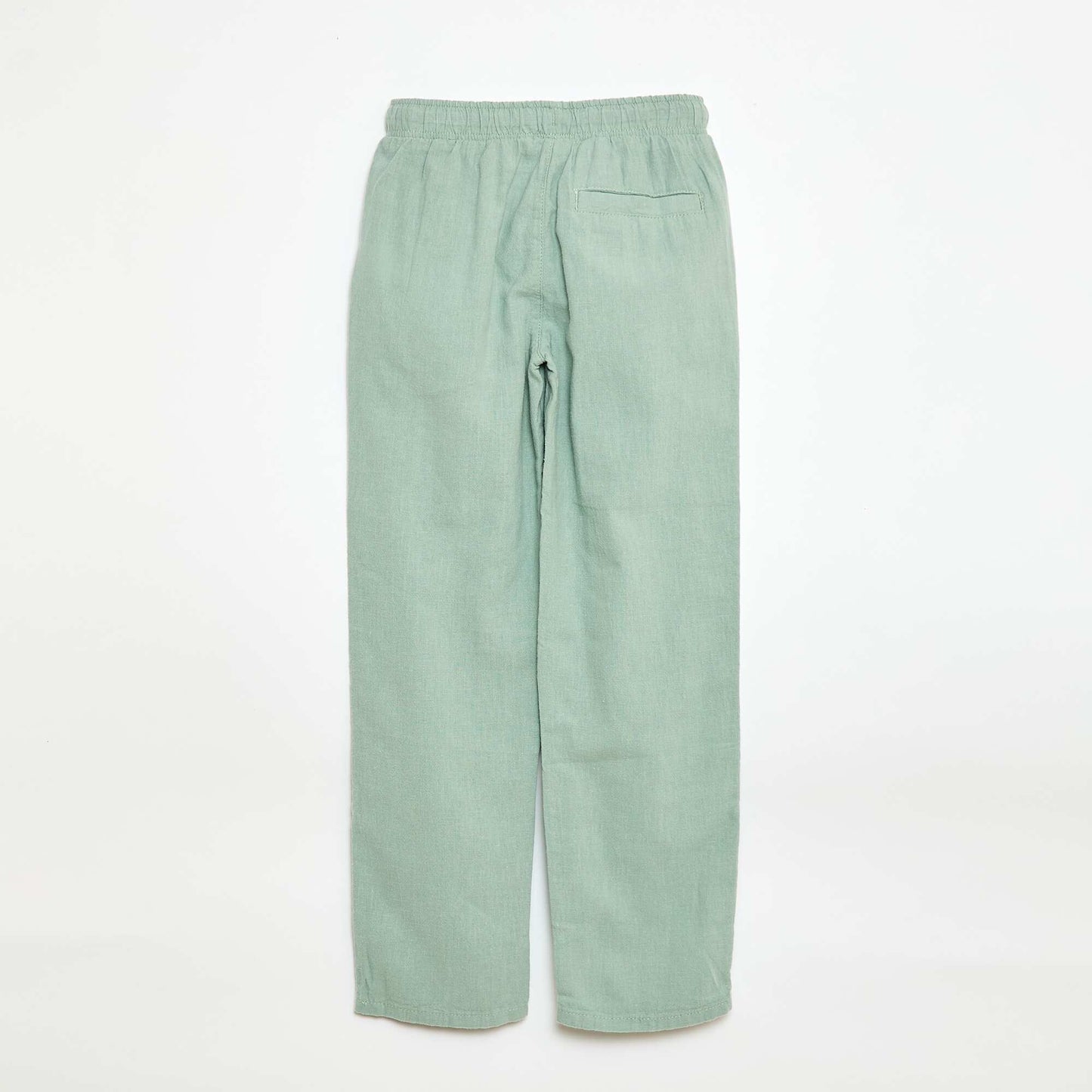 Regular Fit Linen Blend Trousers GREEN