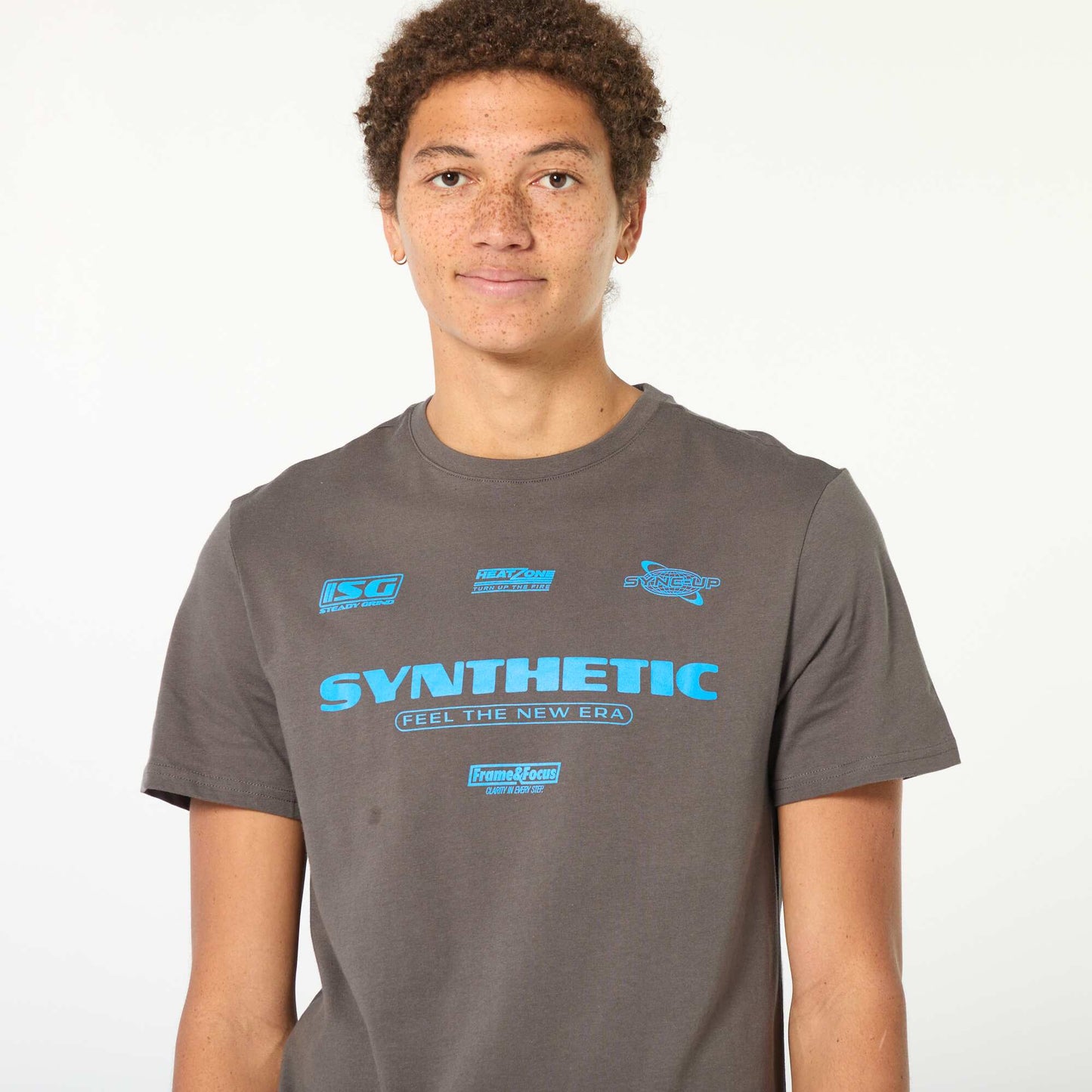 Printed Cotton Short-Sleeve T-Shirt GREY