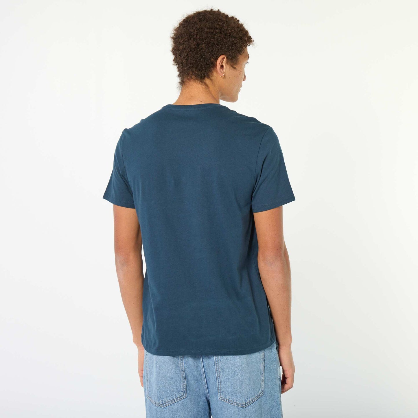 Printed Cotton Short-Sleeve T-Shirt BLUE