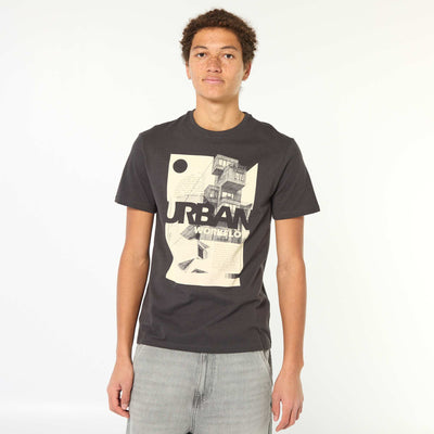 Printed Cotton Short-Sleeve T-Shirt BLACK