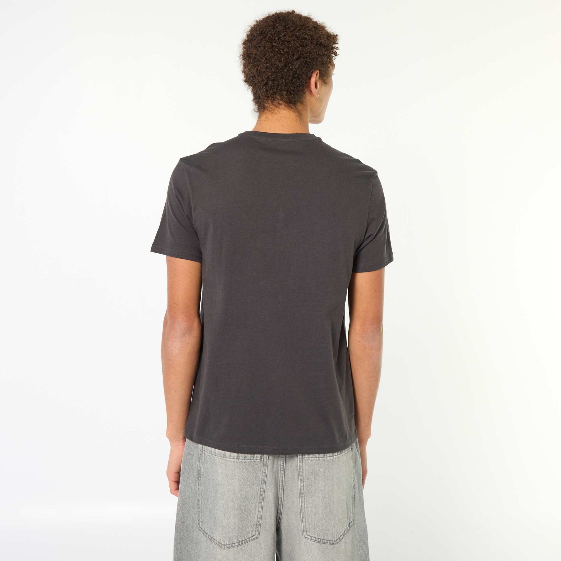 Printed Cotton Short-Sleeve T-Shirt BLACK