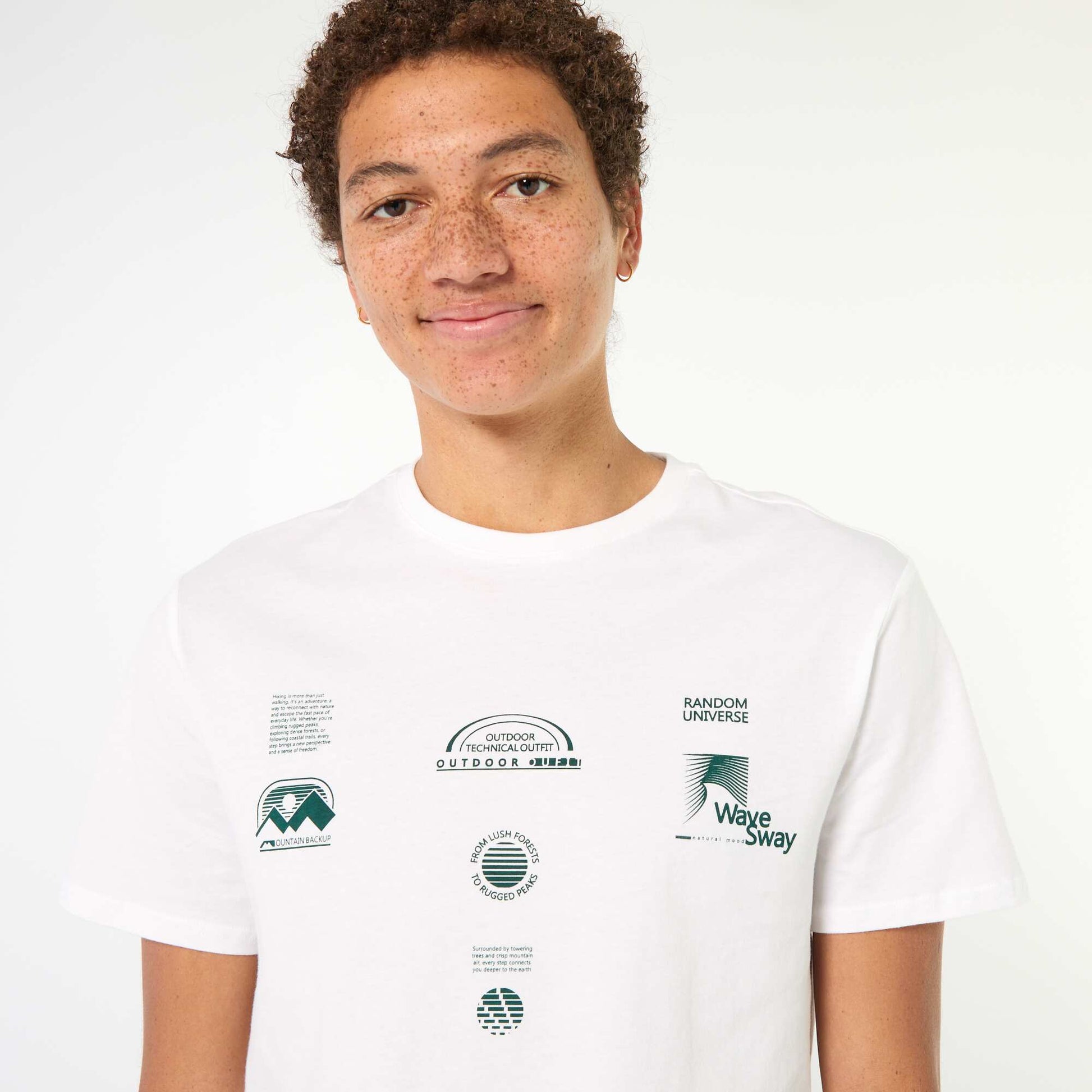 Printed Cotton Short-Sleeve T-Shirt WHITE