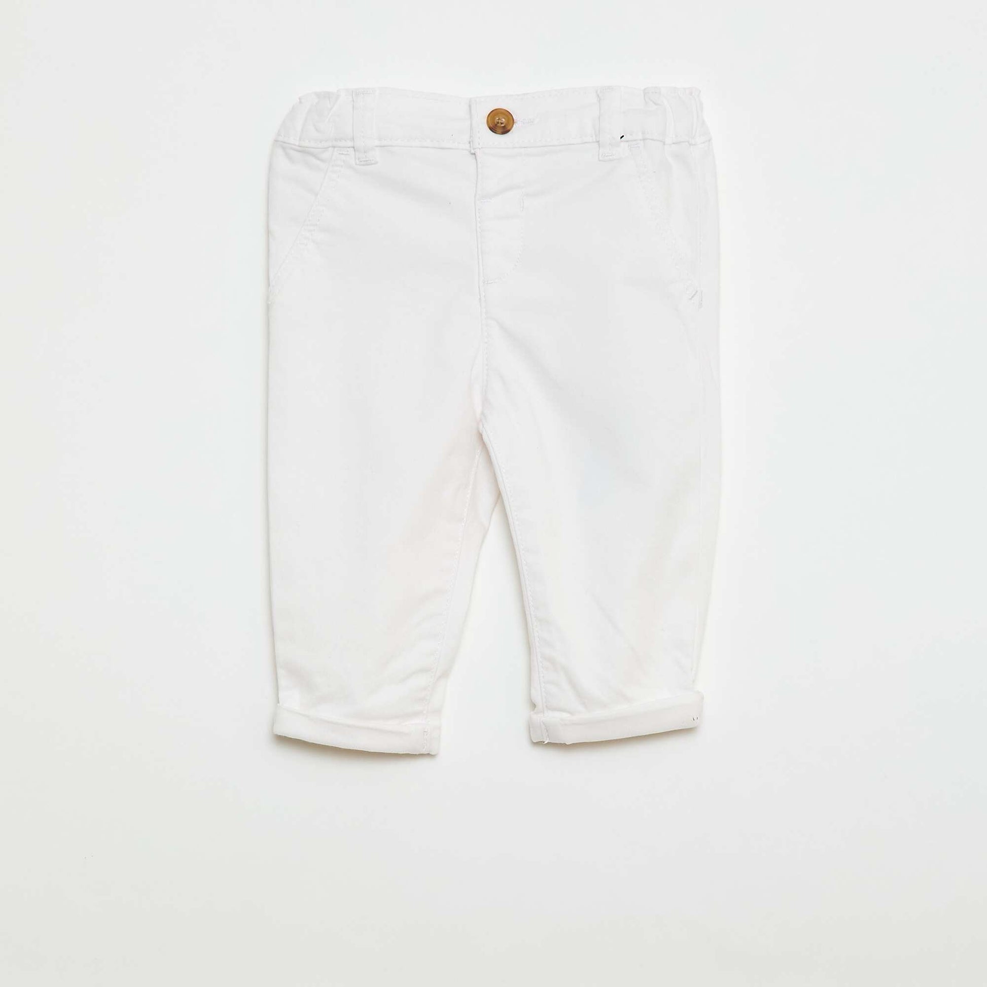 Stretch Cotton Straight-Leg Chinos WHITE