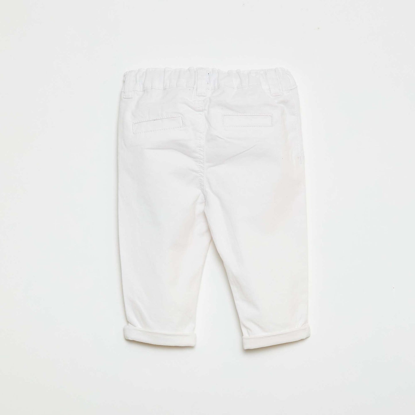 Stretch Cotton Straight-Leg Chinos WHITE