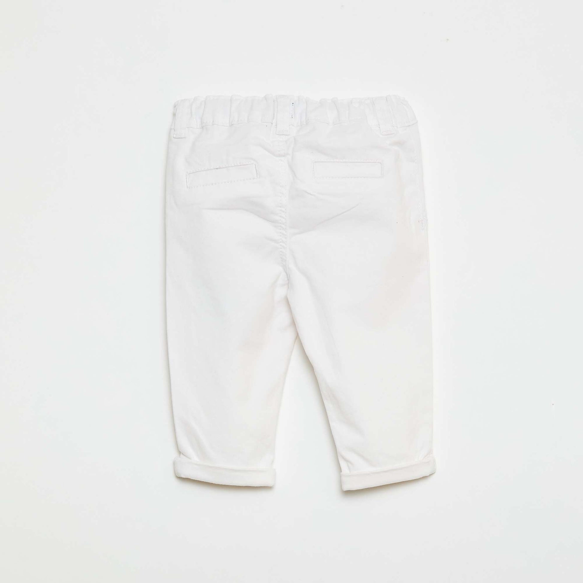 Stretch Cotton Straight-Leg Chinos WHITE