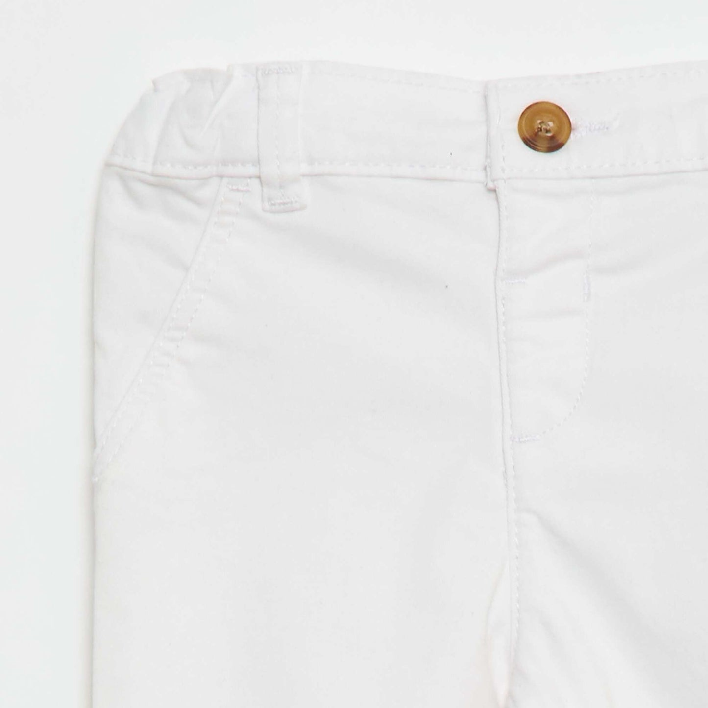 Stretch Cotton Straight-Leg Chinos WHITE