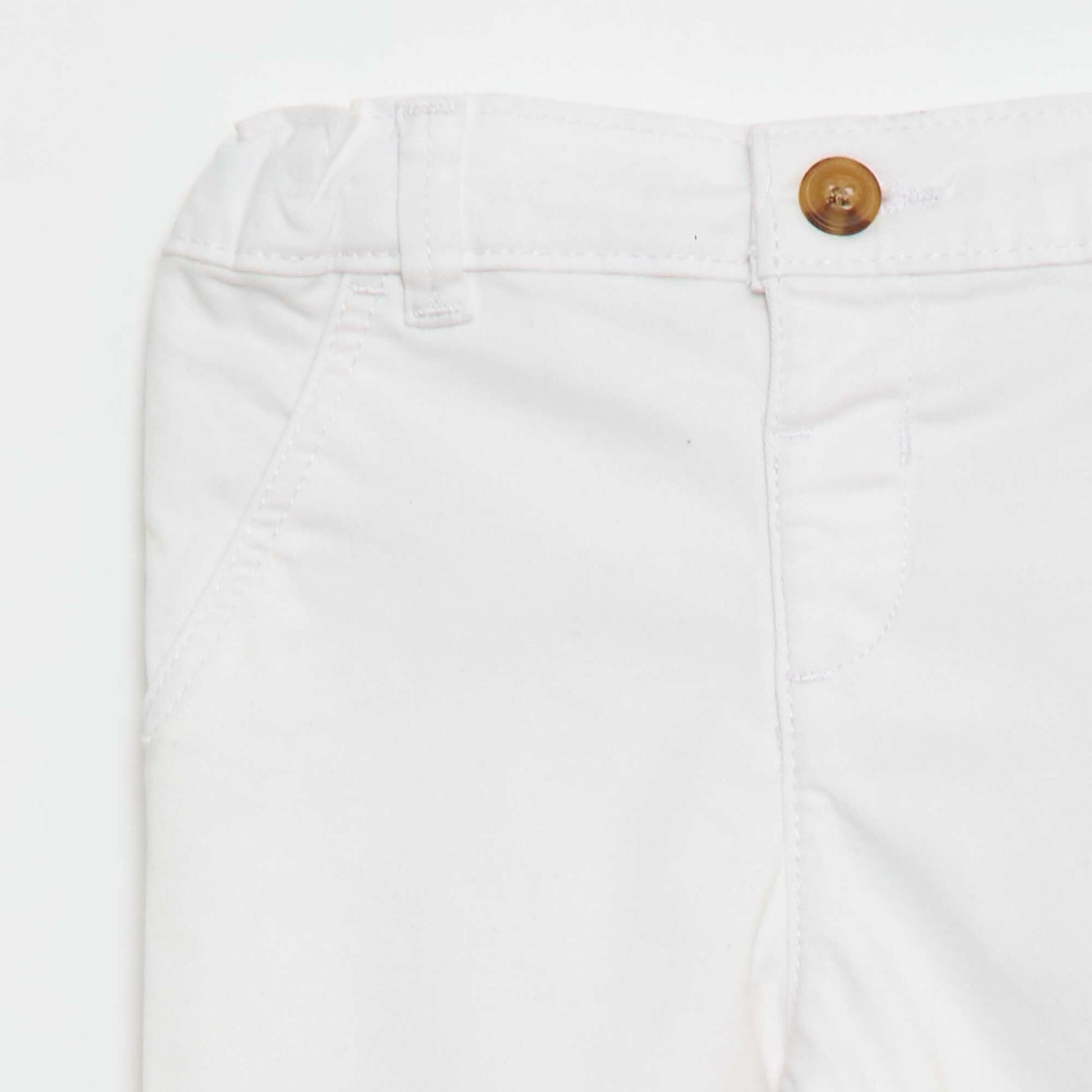 Stretch Cotton Straight-Leg Chinos WHITE