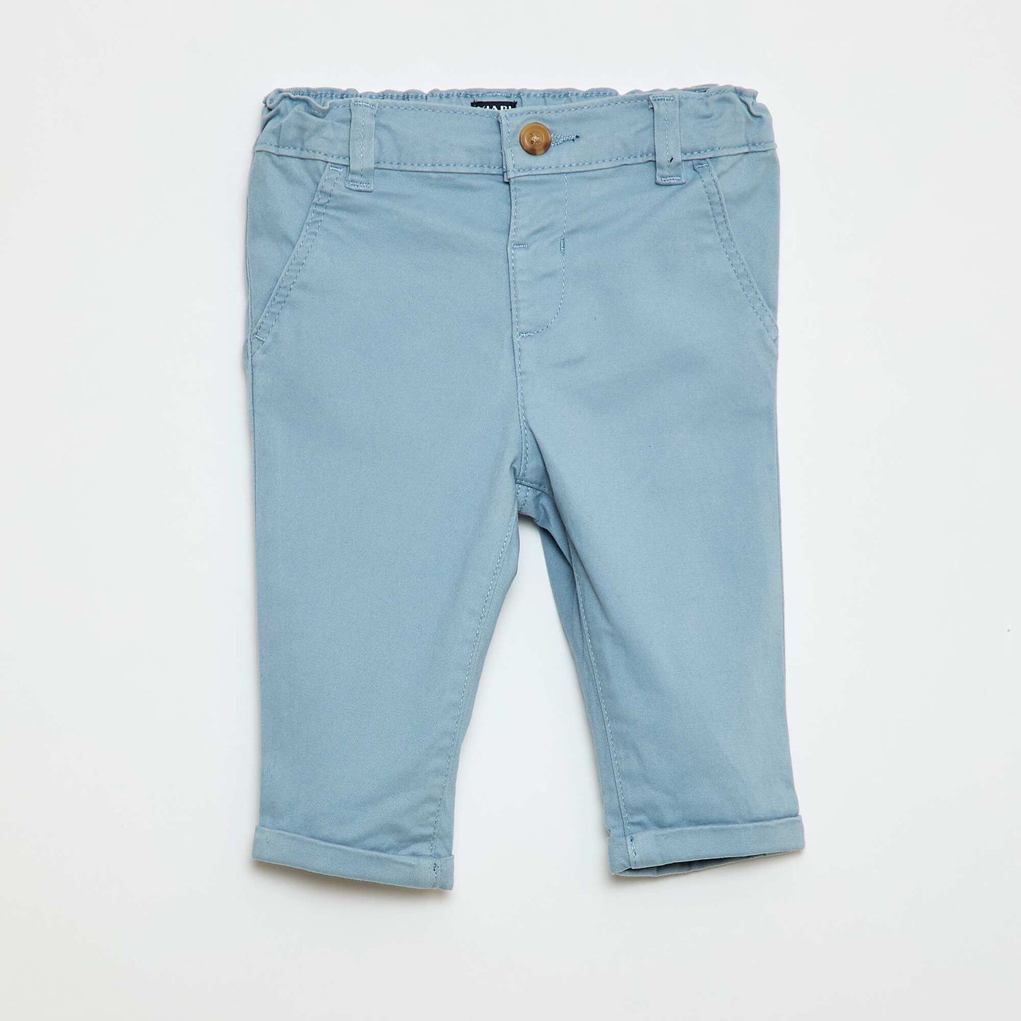 Stretch Cotton Straight Leg Chinos BLUE
