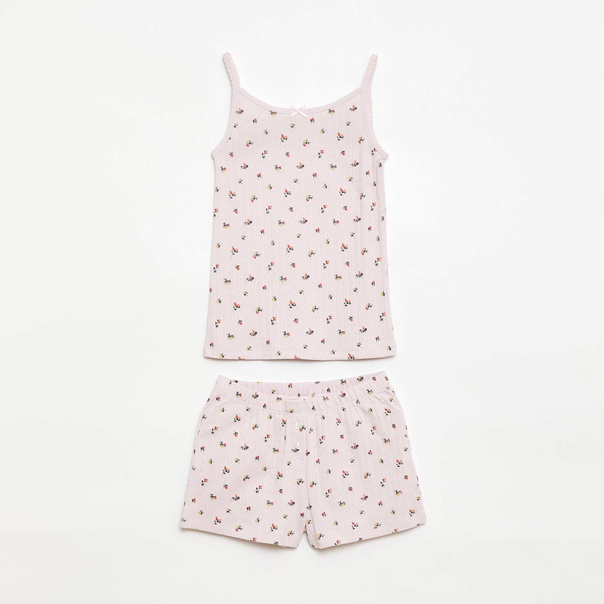 Patterned Tank Top & Shorts Pajama Set - 2 Pieces PURPLE