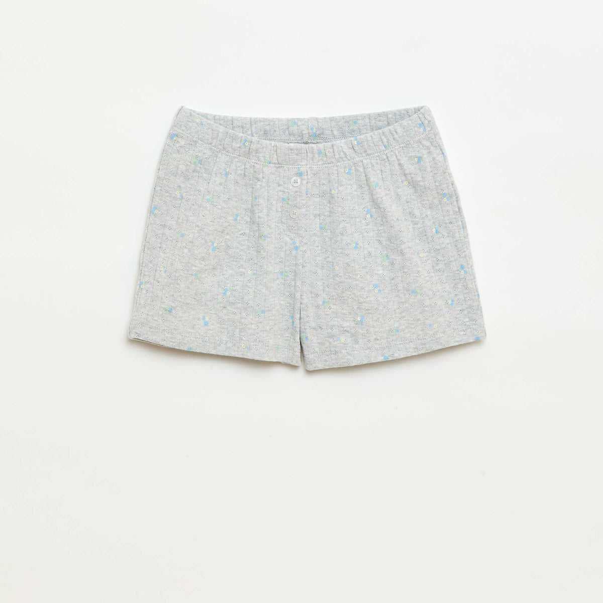 Patterned Tank Top & Shorts Pajama Set - 2 Pieces GREY