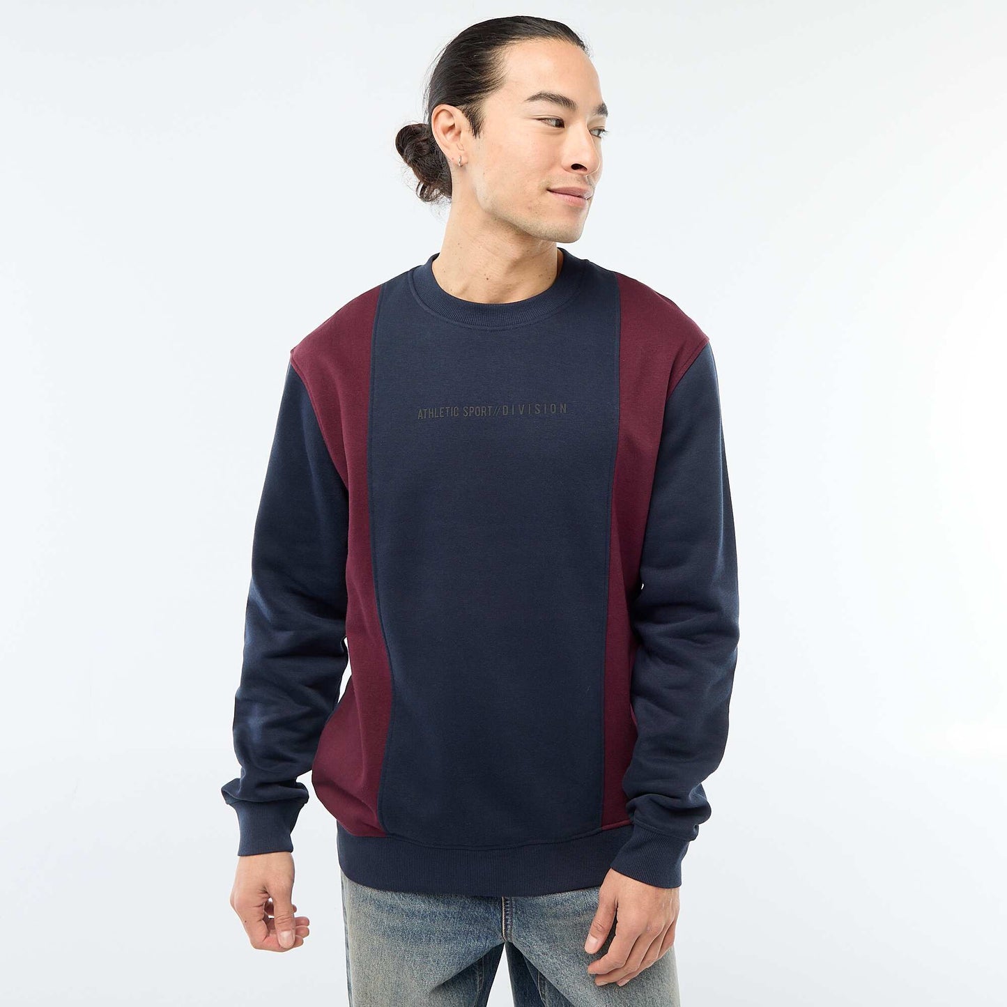 Colorblock Sweatshirt with Sportswear Style BLUE
