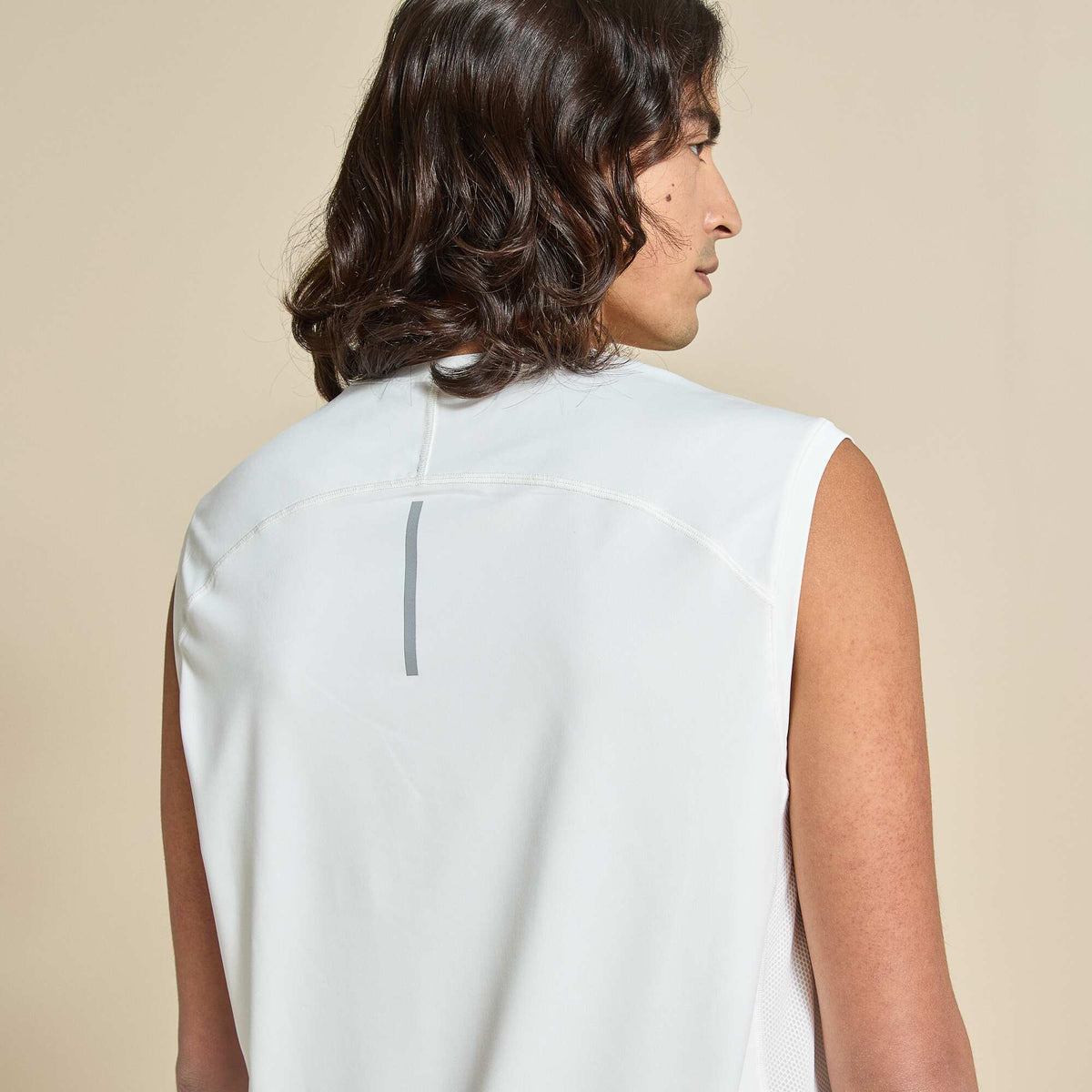 Sports Tank Top with Mesh Sides WHITE
