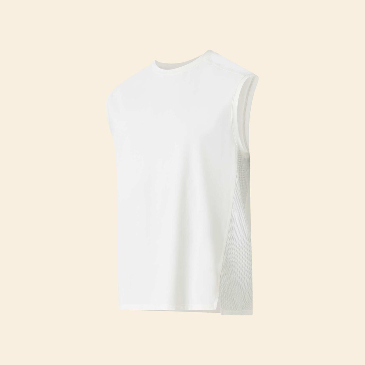 Sports Tank Top with Mesh Sides WHITE
