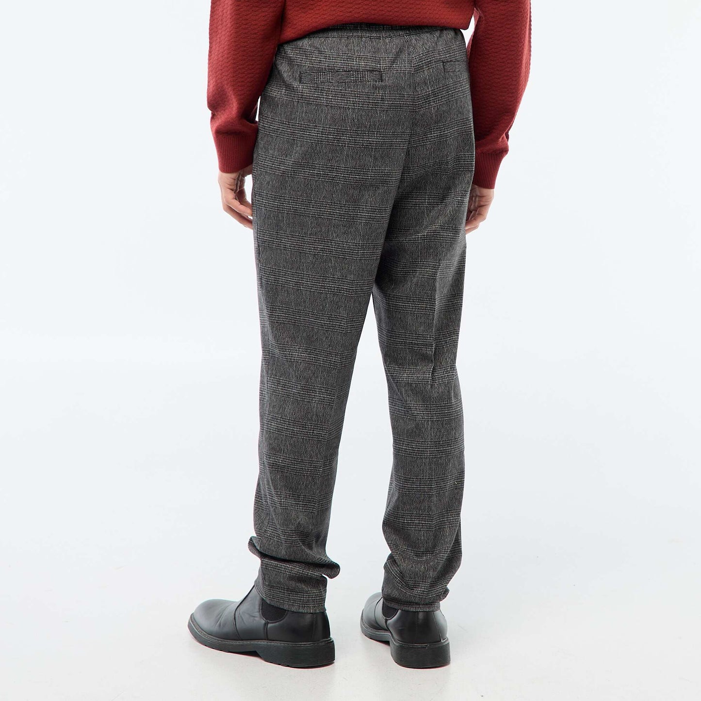Checked Jogger-Style Trousers BLACK