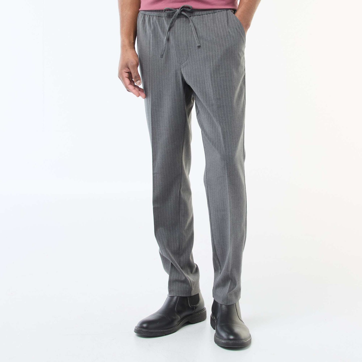 Pinstripe City Trousers BLACK