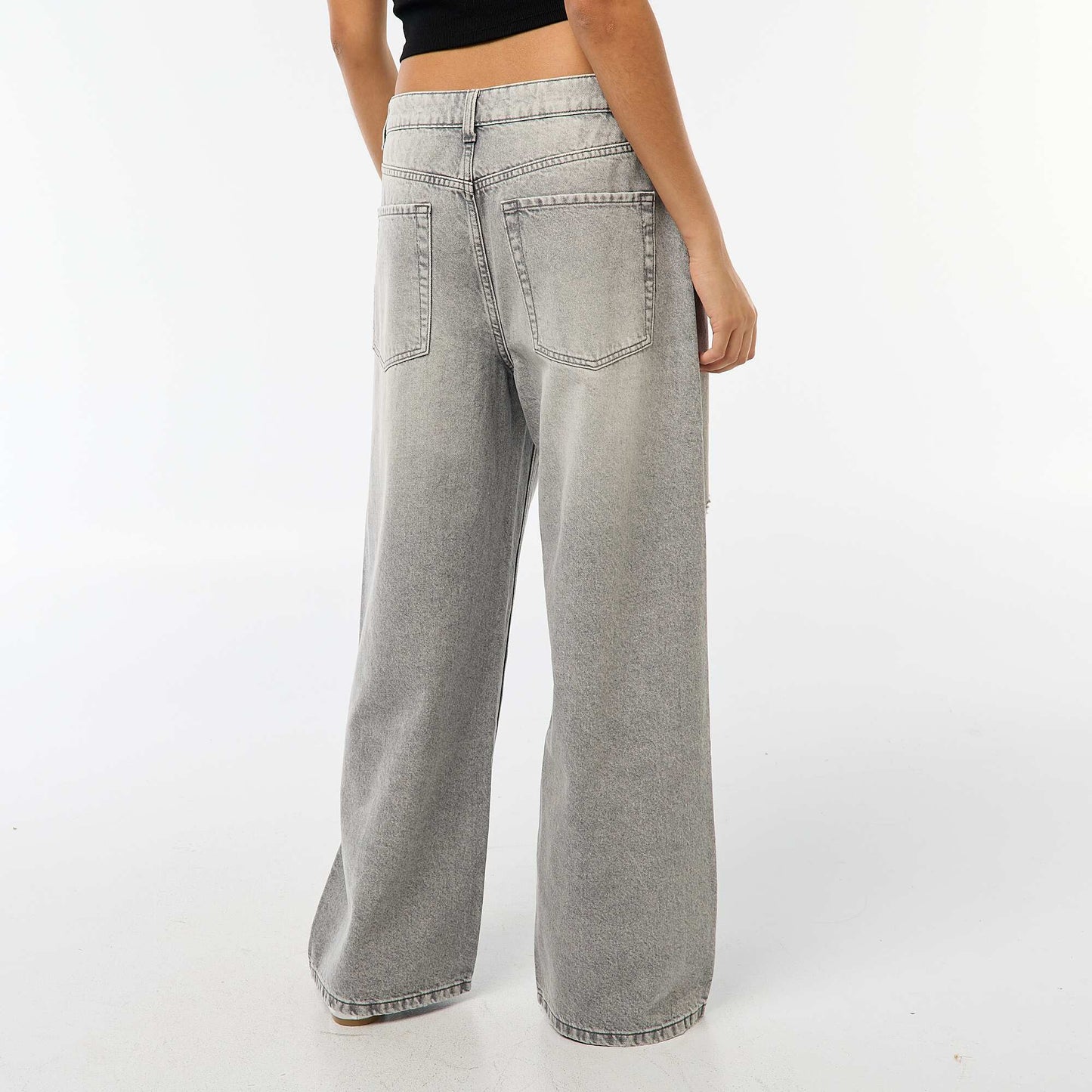 Low-Rise Baggy 5-Pocket Jeans GREY