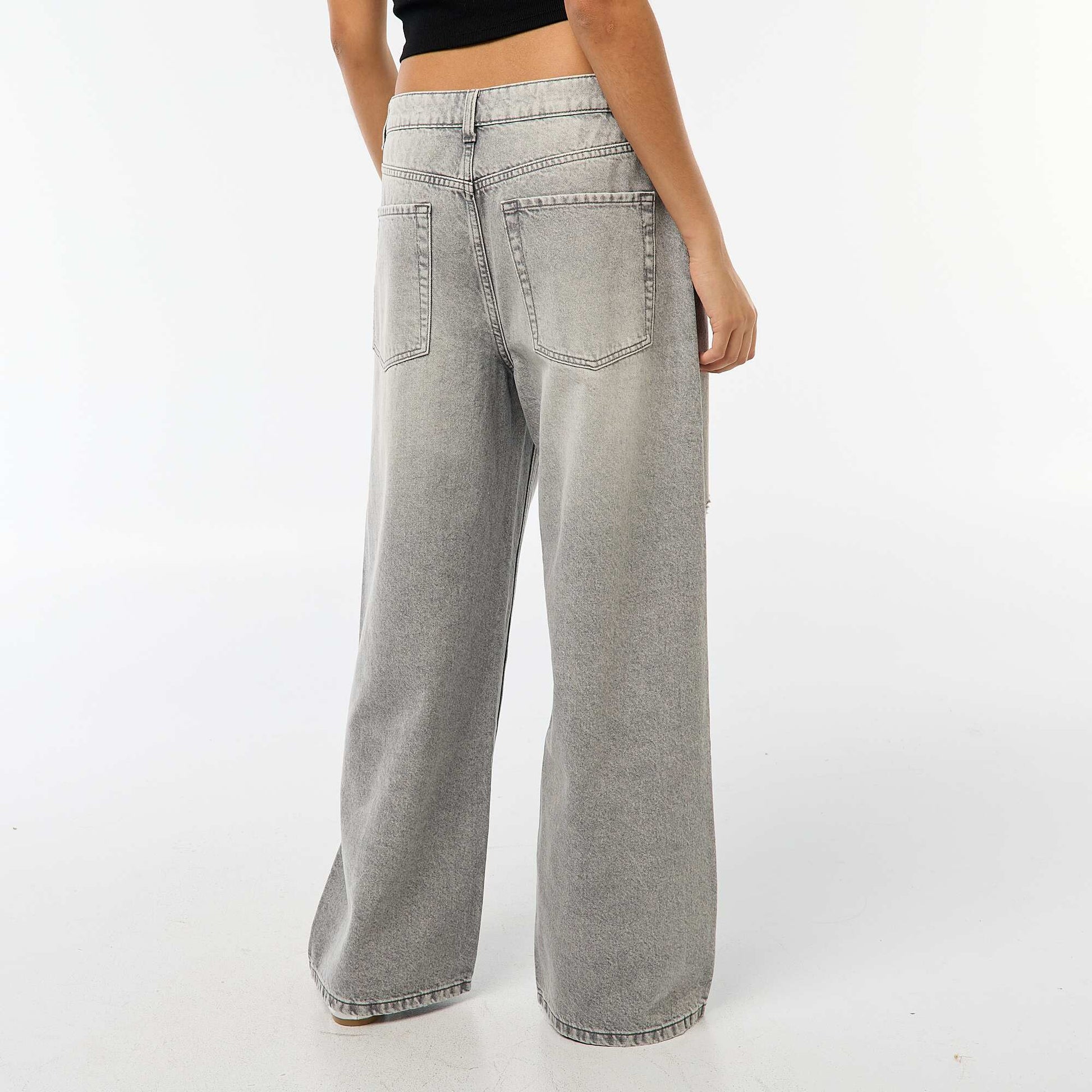 Low-Rise Baggy 5-Pocket Jeans GREY
