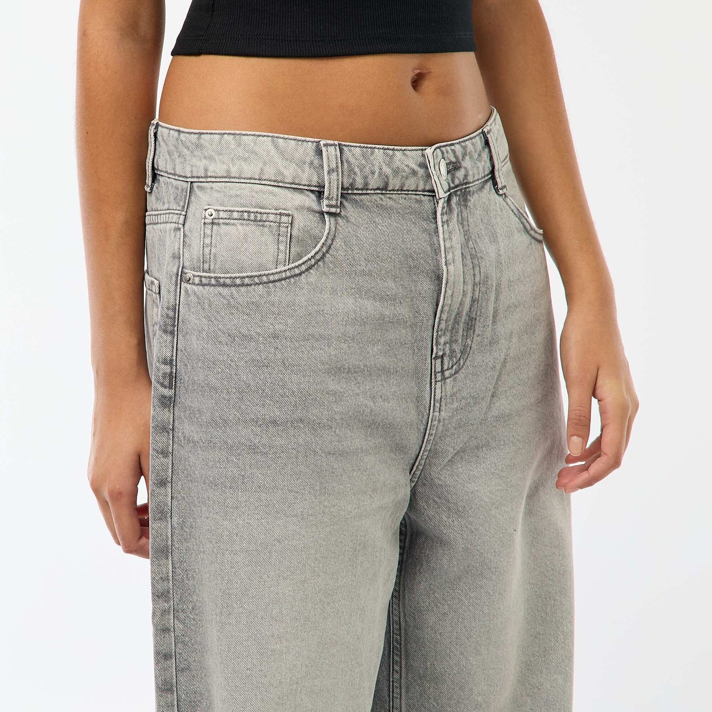 Low-Rise Baggy 5-Pocket Jeans GREY