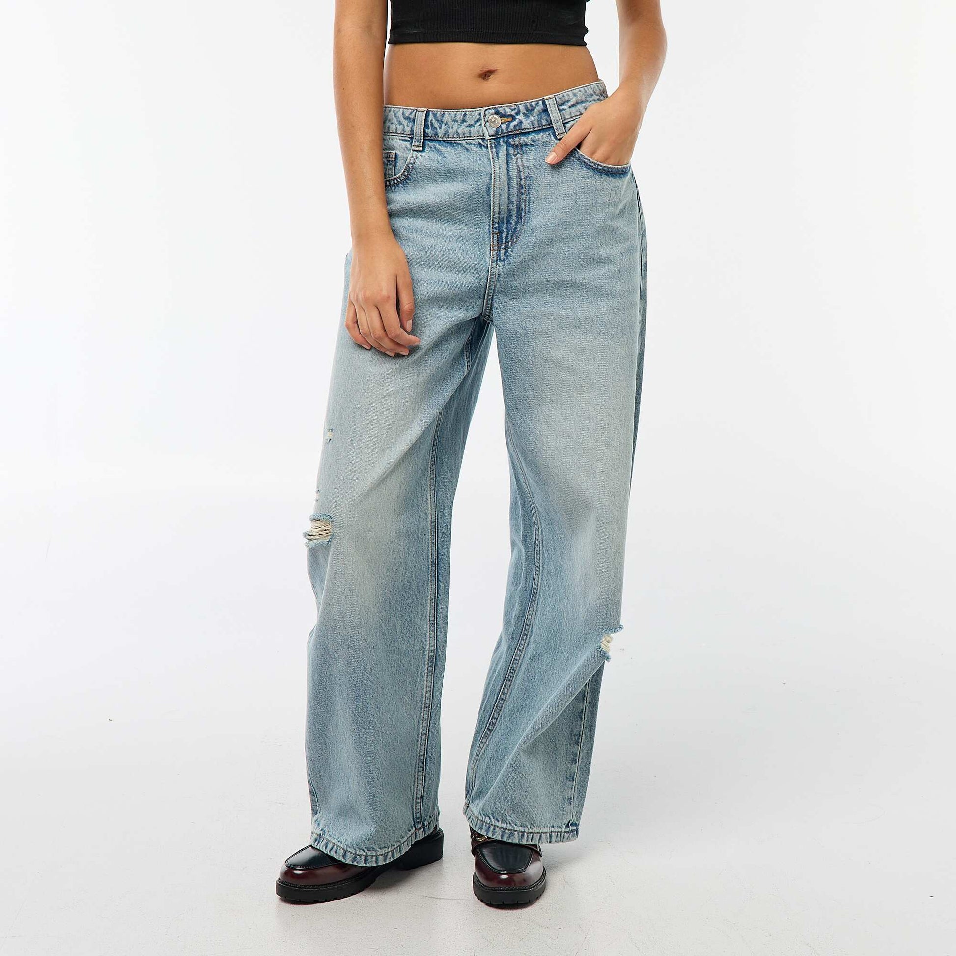 Low-Rise Baggy 5-Pocket Jeans BLUE