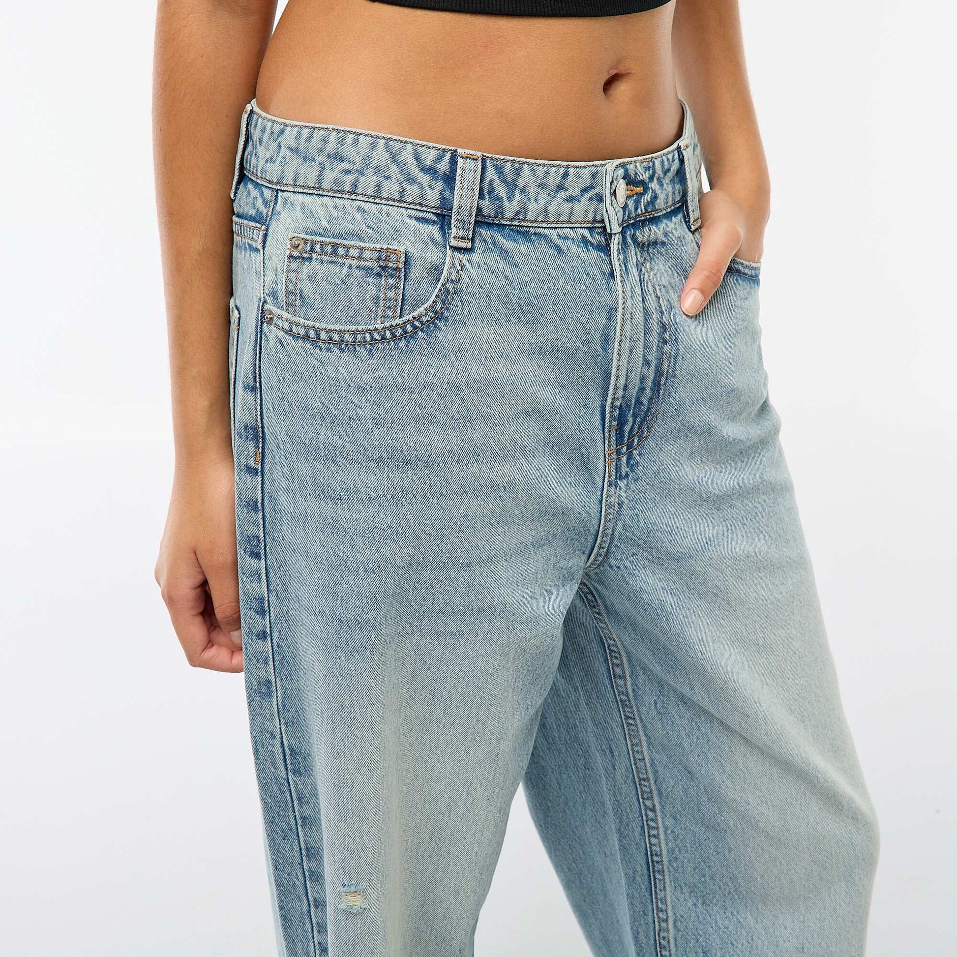 Low-Rise Baggy 5-Pocket Jeans BLUE