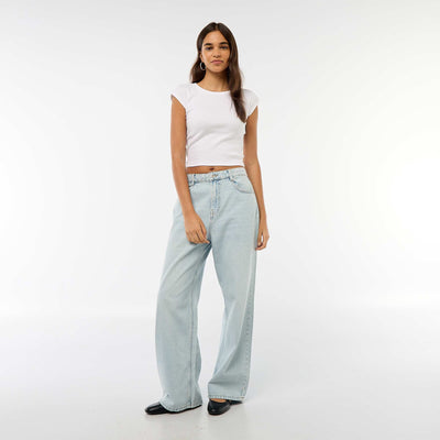 Low-Rise Baggy Jeans with 5 Pockets BLUE