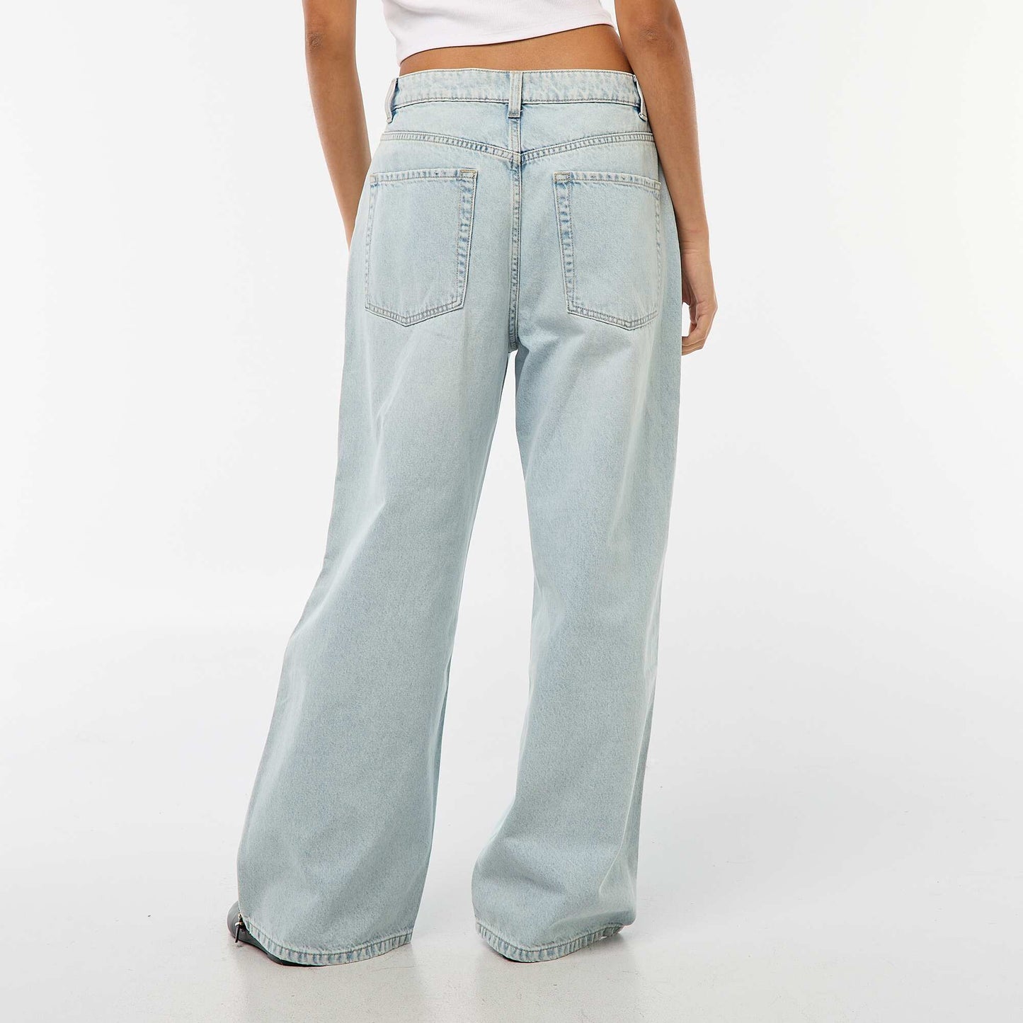 Low-Rise Baggy Jeans with 5 Pockets BLUE