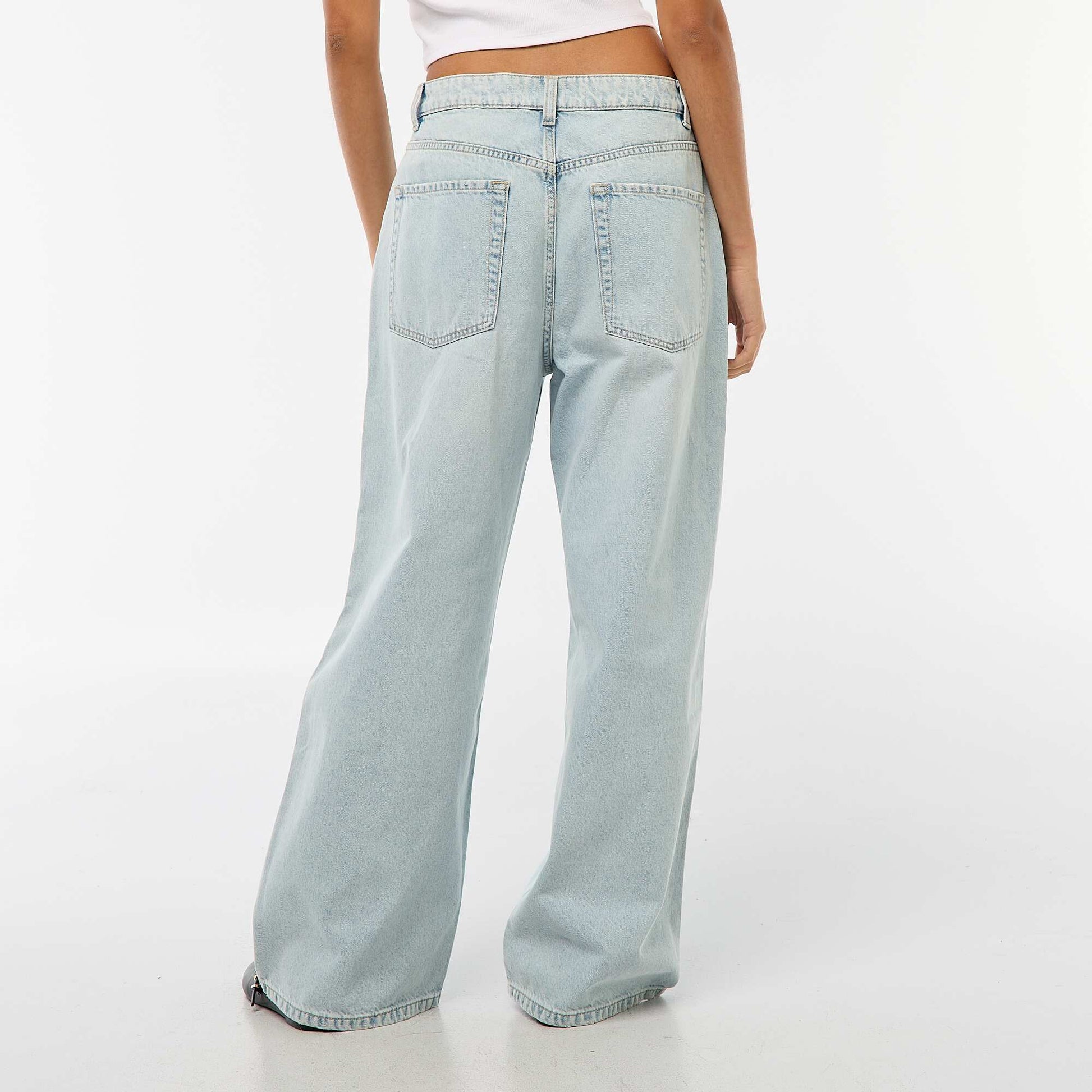 Low-Rise Baggy Jeans with 5 Pockets BLUE