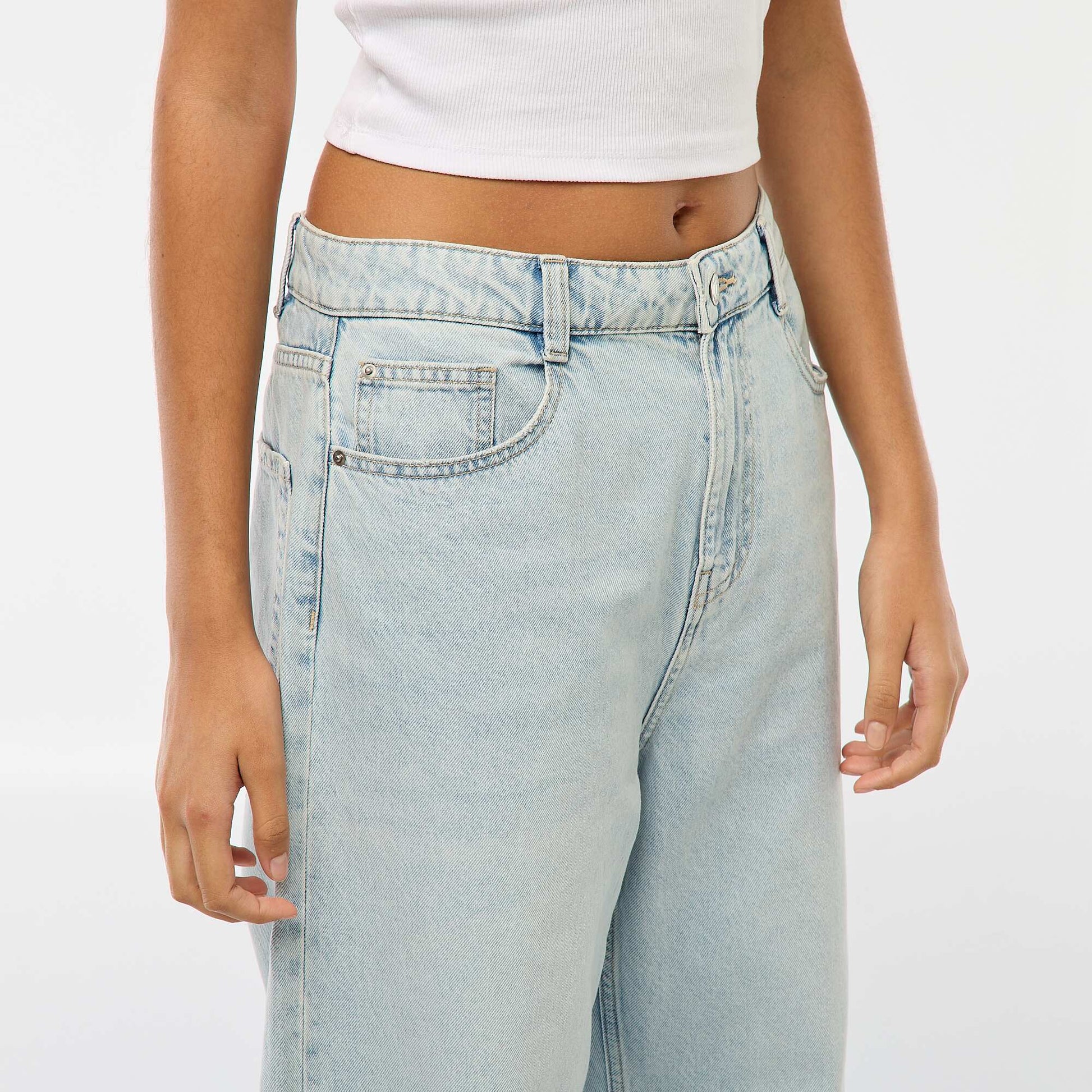 Low-Rise Baggy Jeans with 5 Pockets BLUE