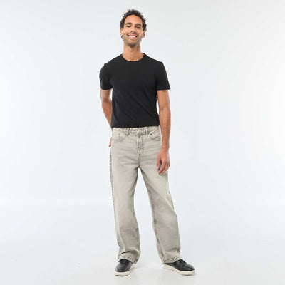 Wide Leg / Relaxed Fit 5-Pocket Jeans GREY