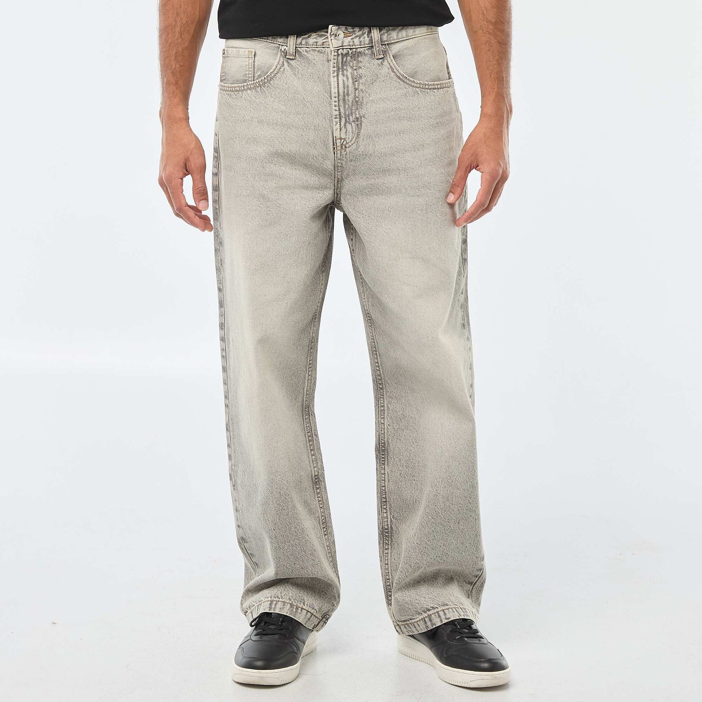 Wide Leg / Relaxed Fit 5-Pocket Jeans GREY