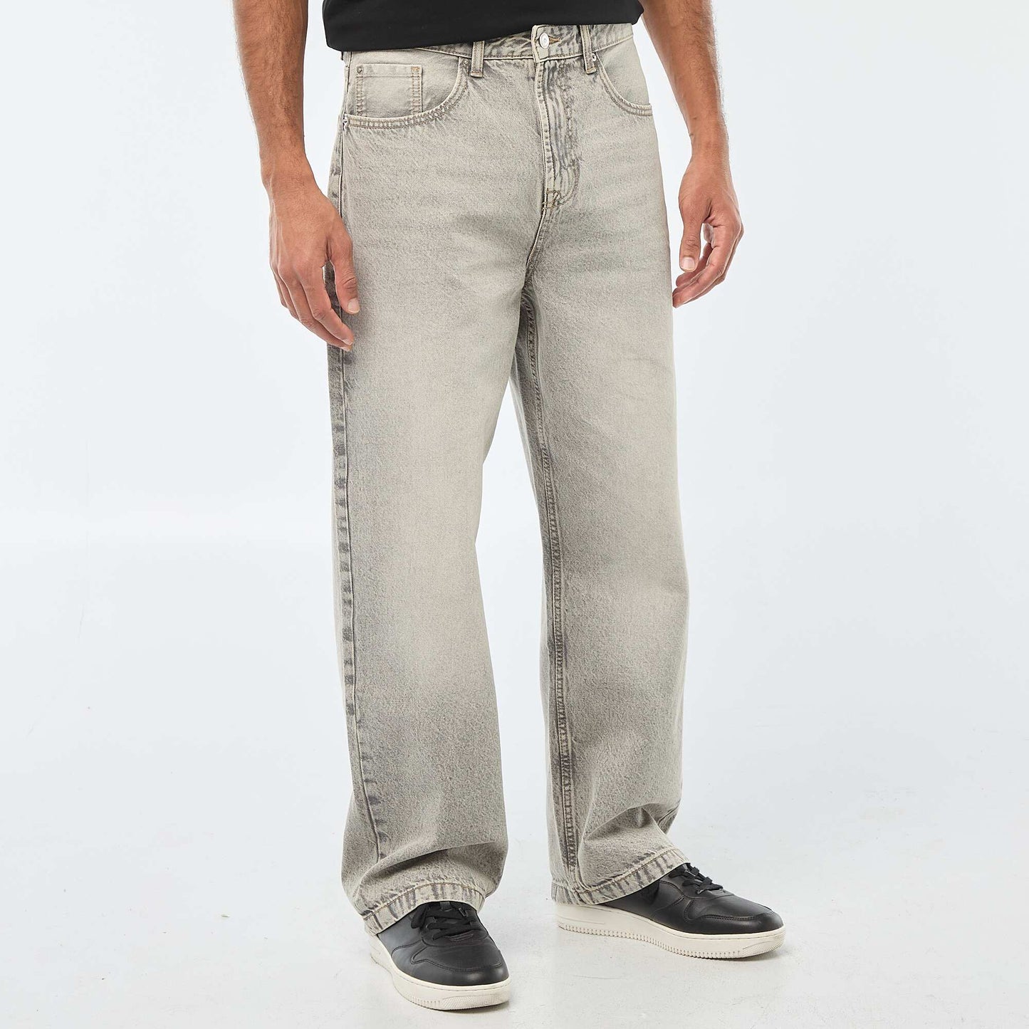 Wide Leg / Relaxed Fit 5-Pocket Jeans GREY