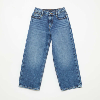 Solid Baggy 5-Pocket Jeans BLUE
