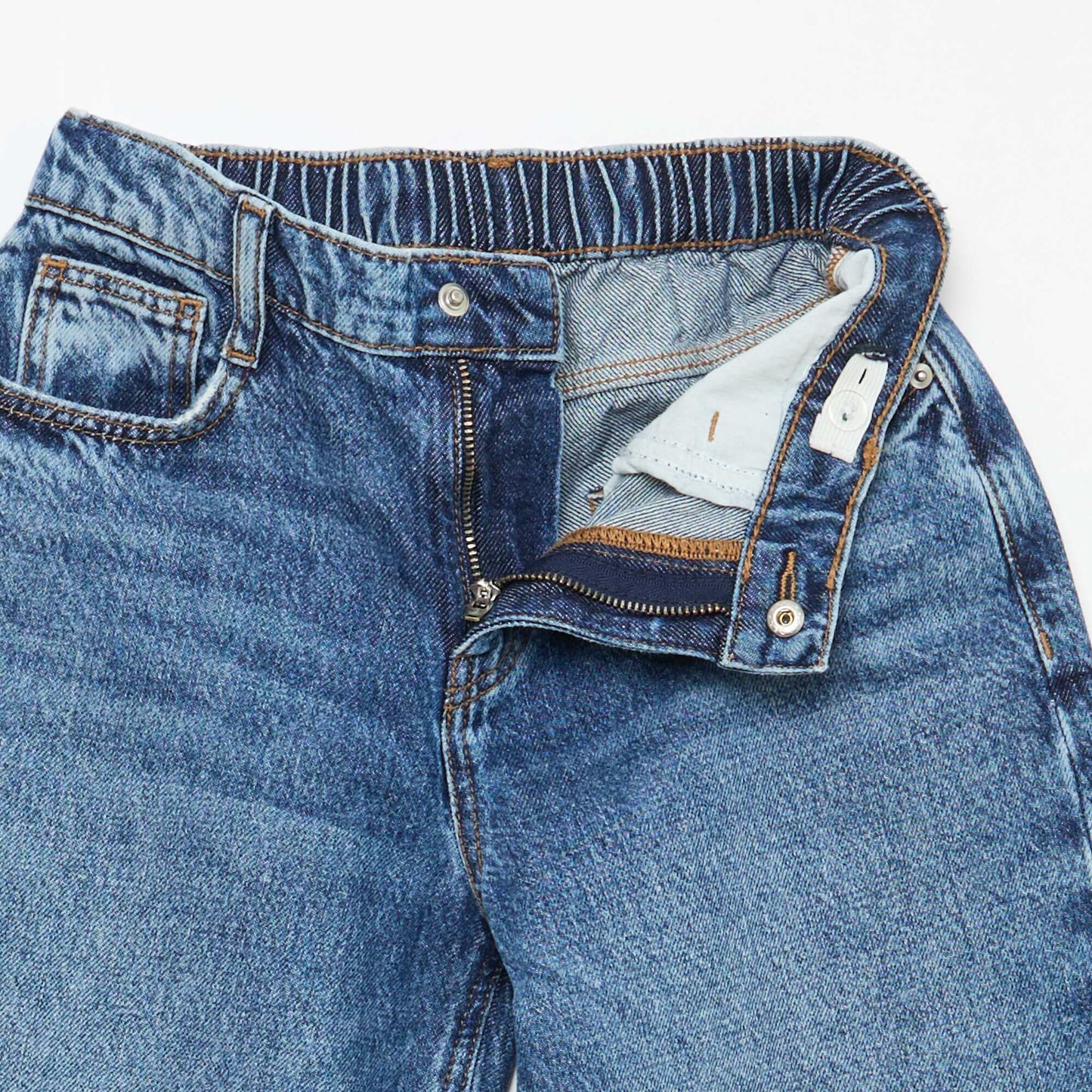 Solid Baggy 5-Pocket Jeans BLUE