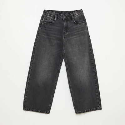 Solid Baggy 5-Pocket Jeans BLACK