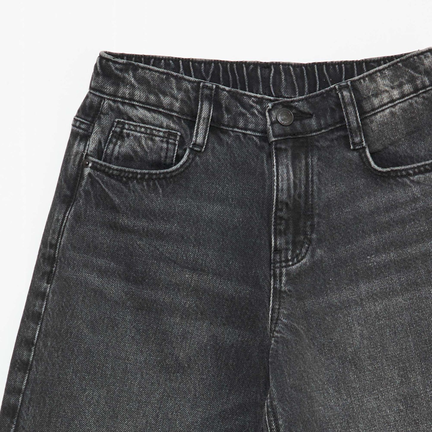 Solid Baggy 5-Pocket Jeans BLACK