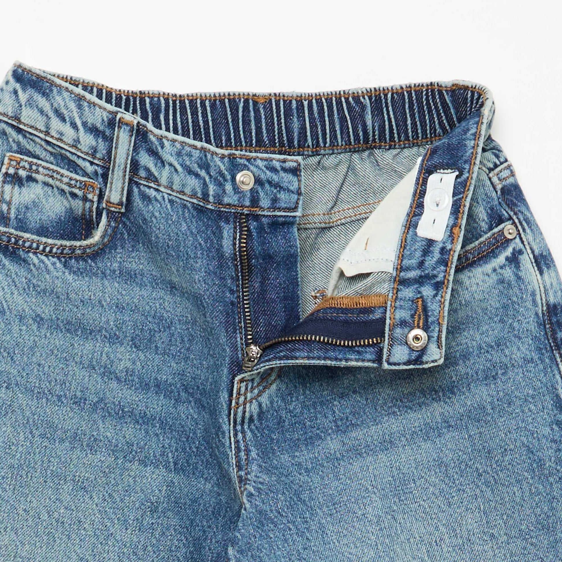 Solid Baggy 5-Pocket Jeans BLUE