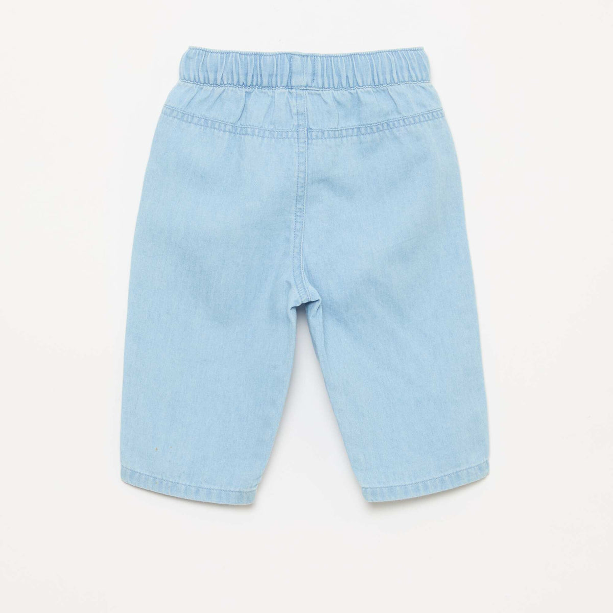 Relaxed Fit Plain Trousers with 2 Patch Pockets BLUE