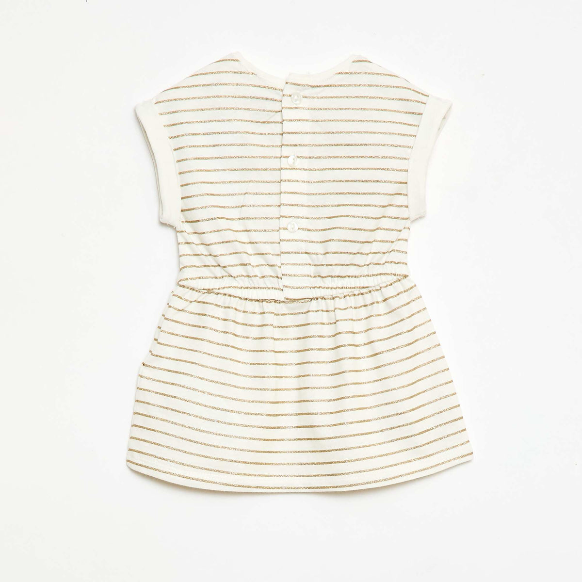 Short-Sleeved Cotton Jersey Dress WHITE