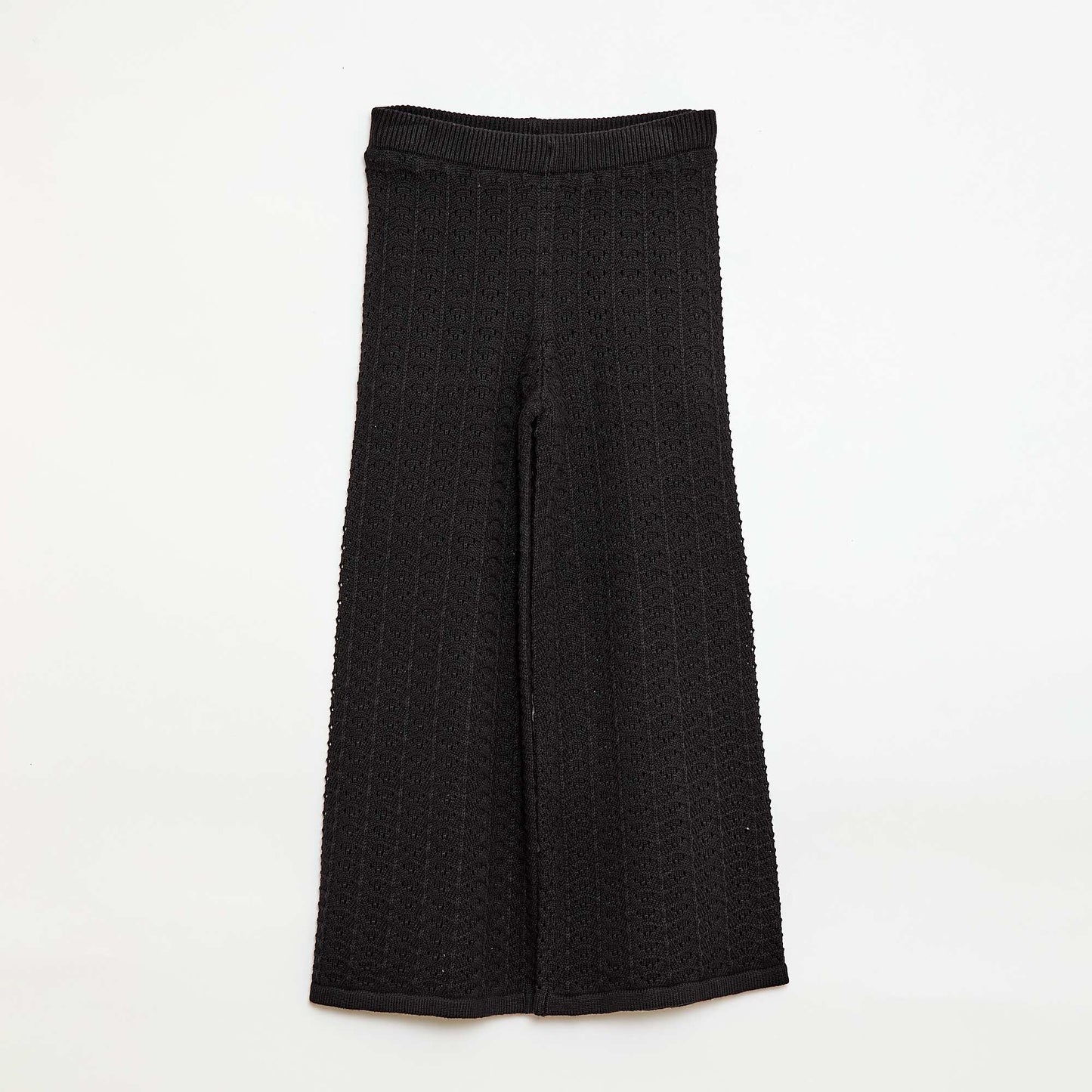 Flared Crochet Pants BLACK