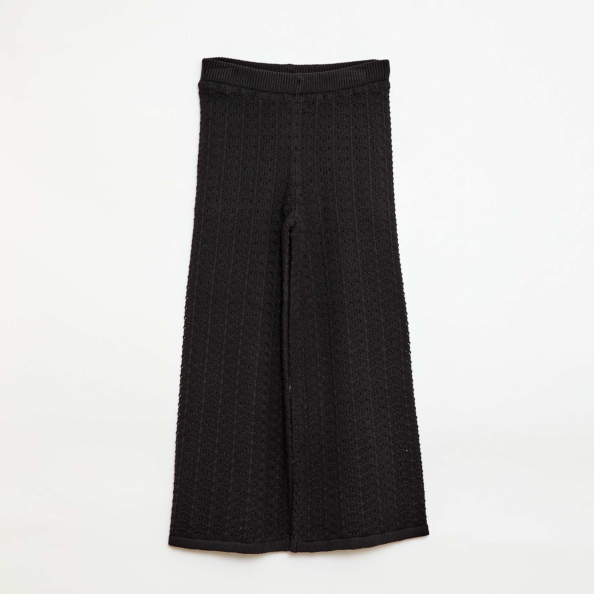 Flared Crochet Pants BLACK