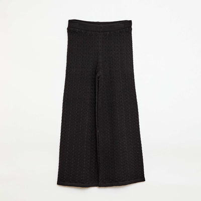 Flared Crochet Pants BLACK