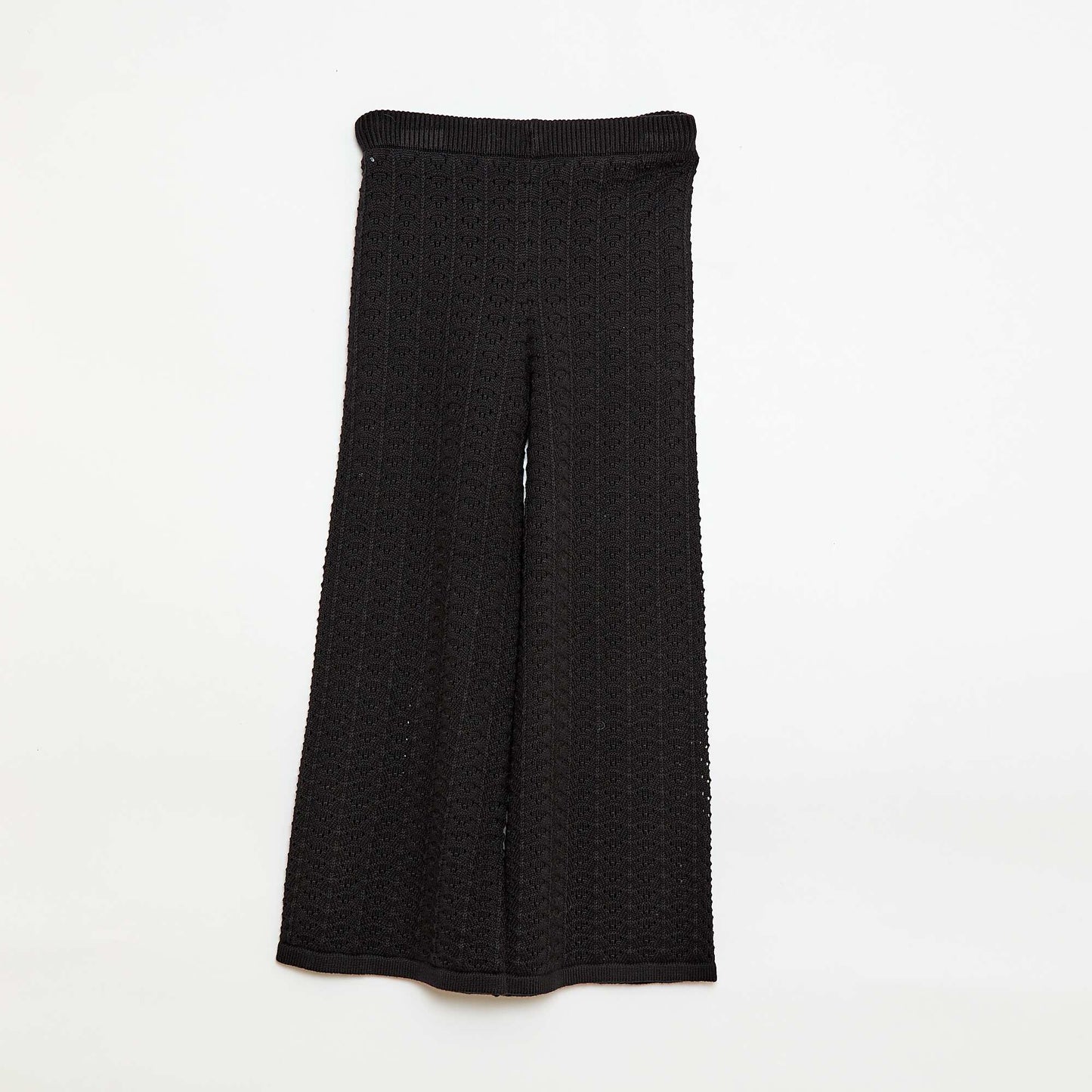Flared Crochet Pants BLACK