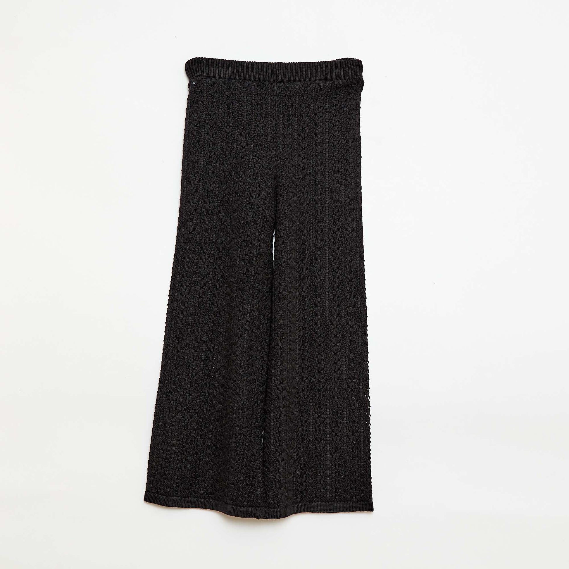 Flared Crochet Pants BLACK