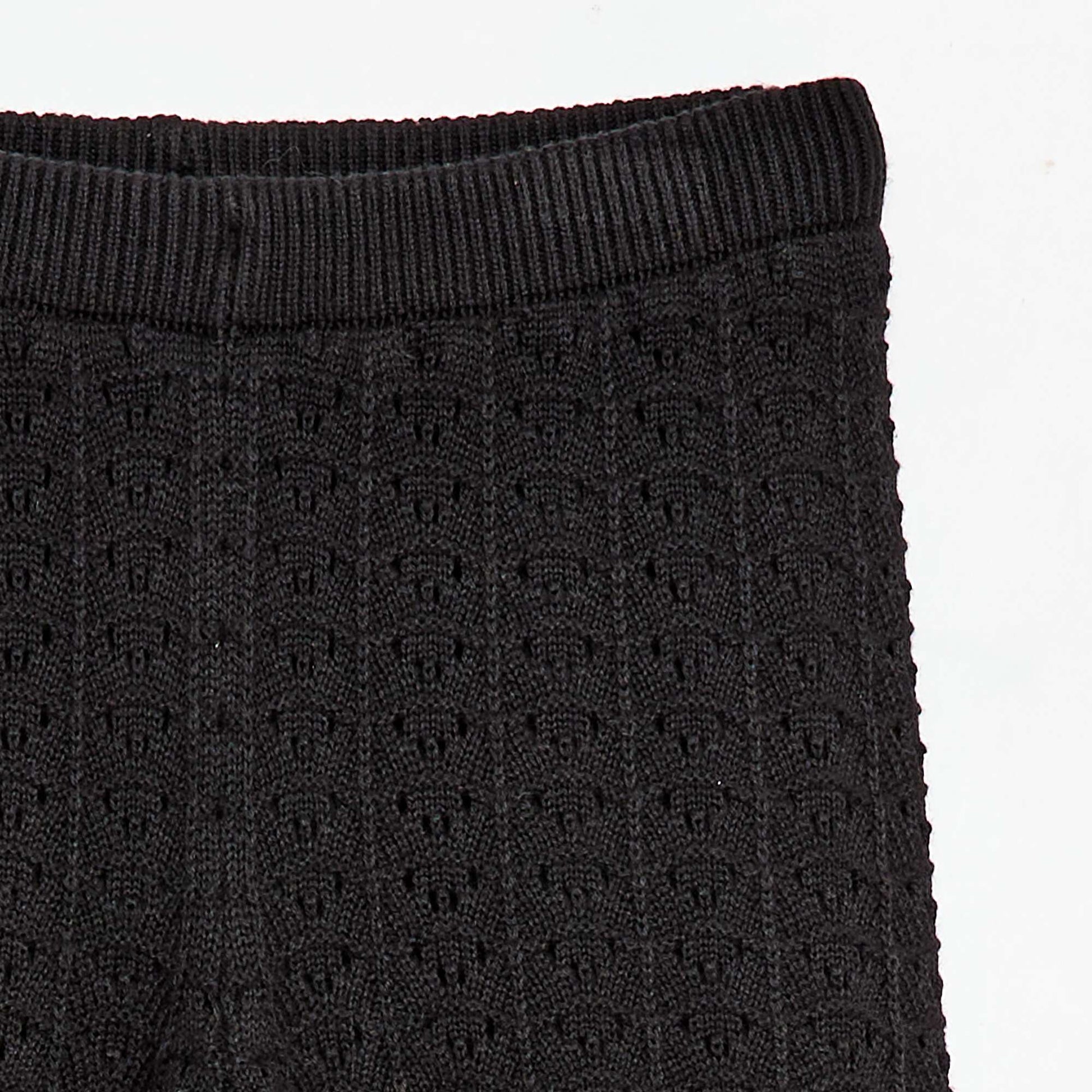 Flared Crochet Pants BLACK