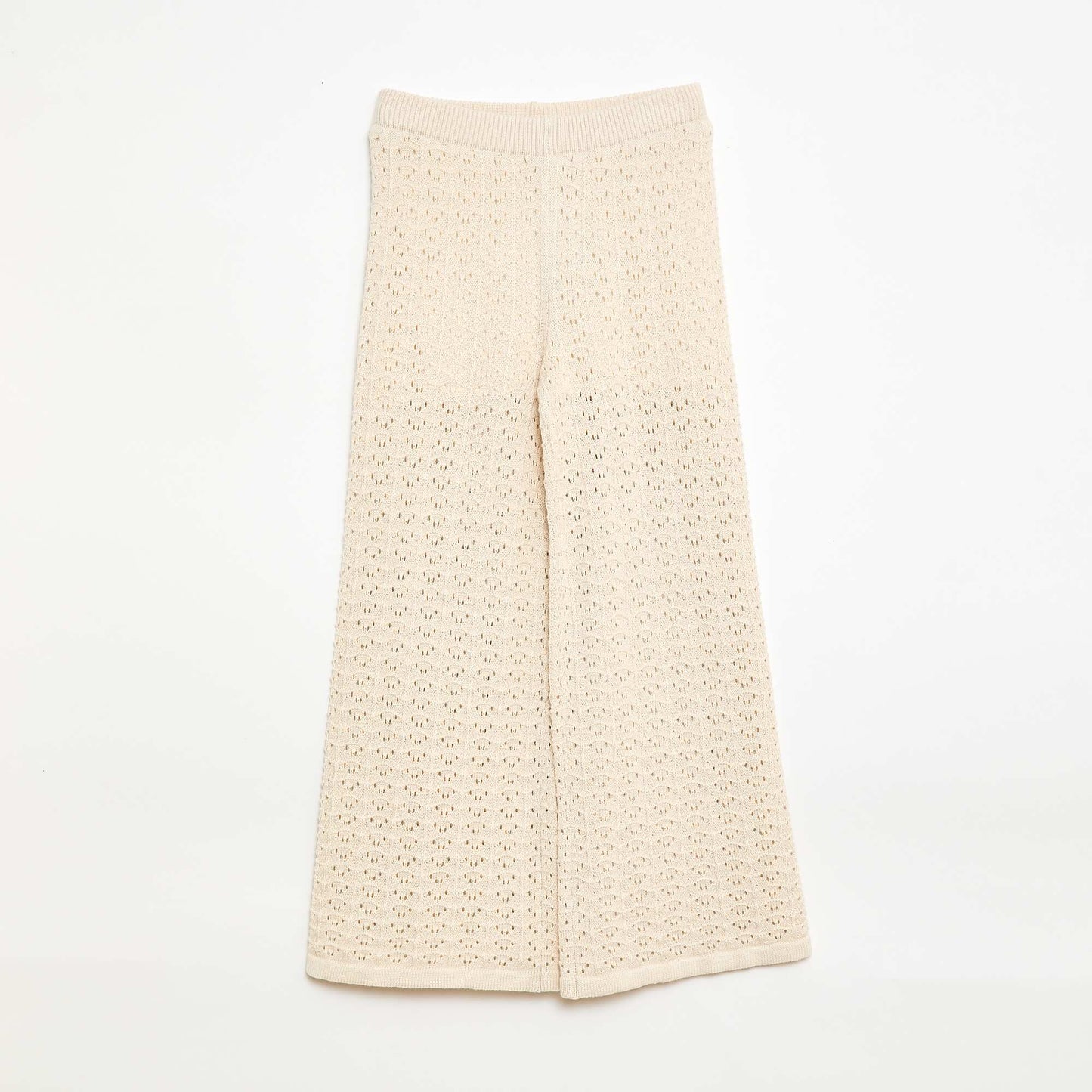 Flared Crochet Pants BEIGE