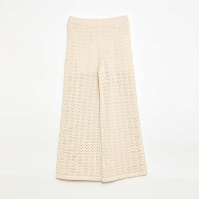 Flared Crochet Pants BEIGE