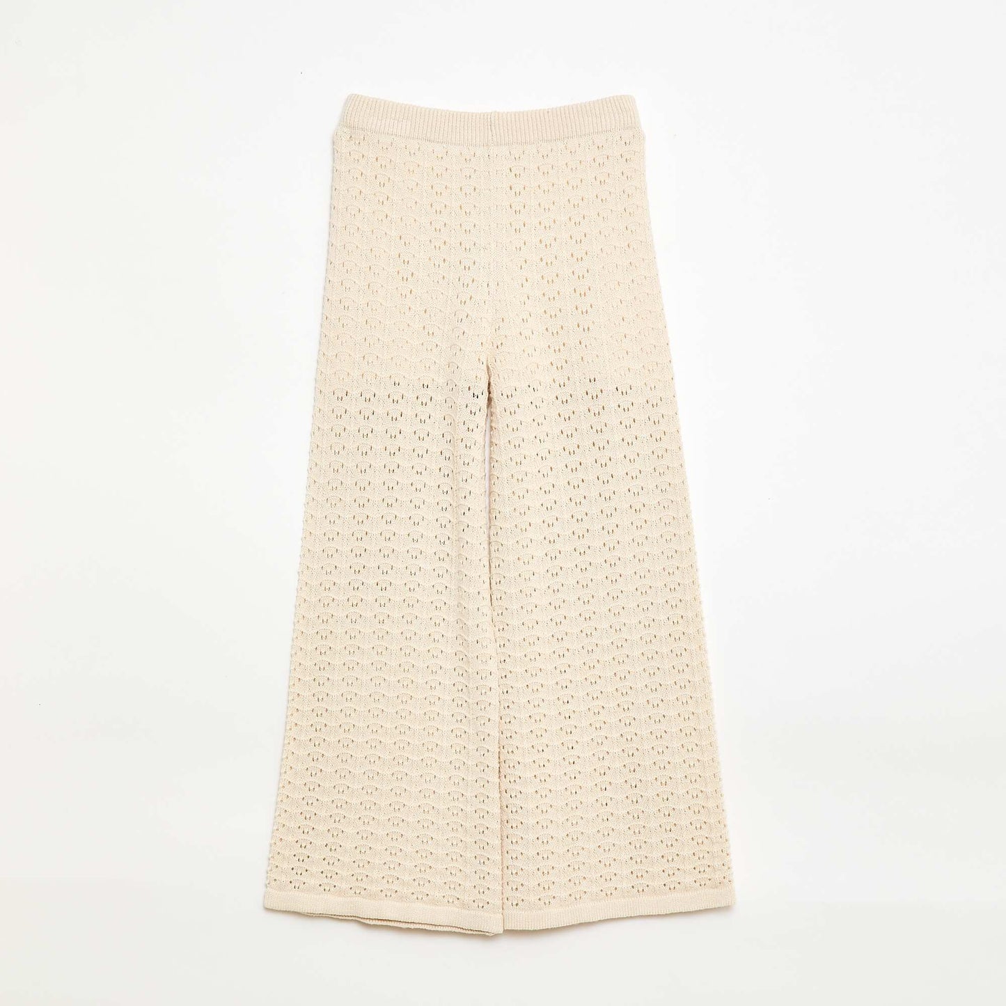 Flared Crochet Pants BEIGE