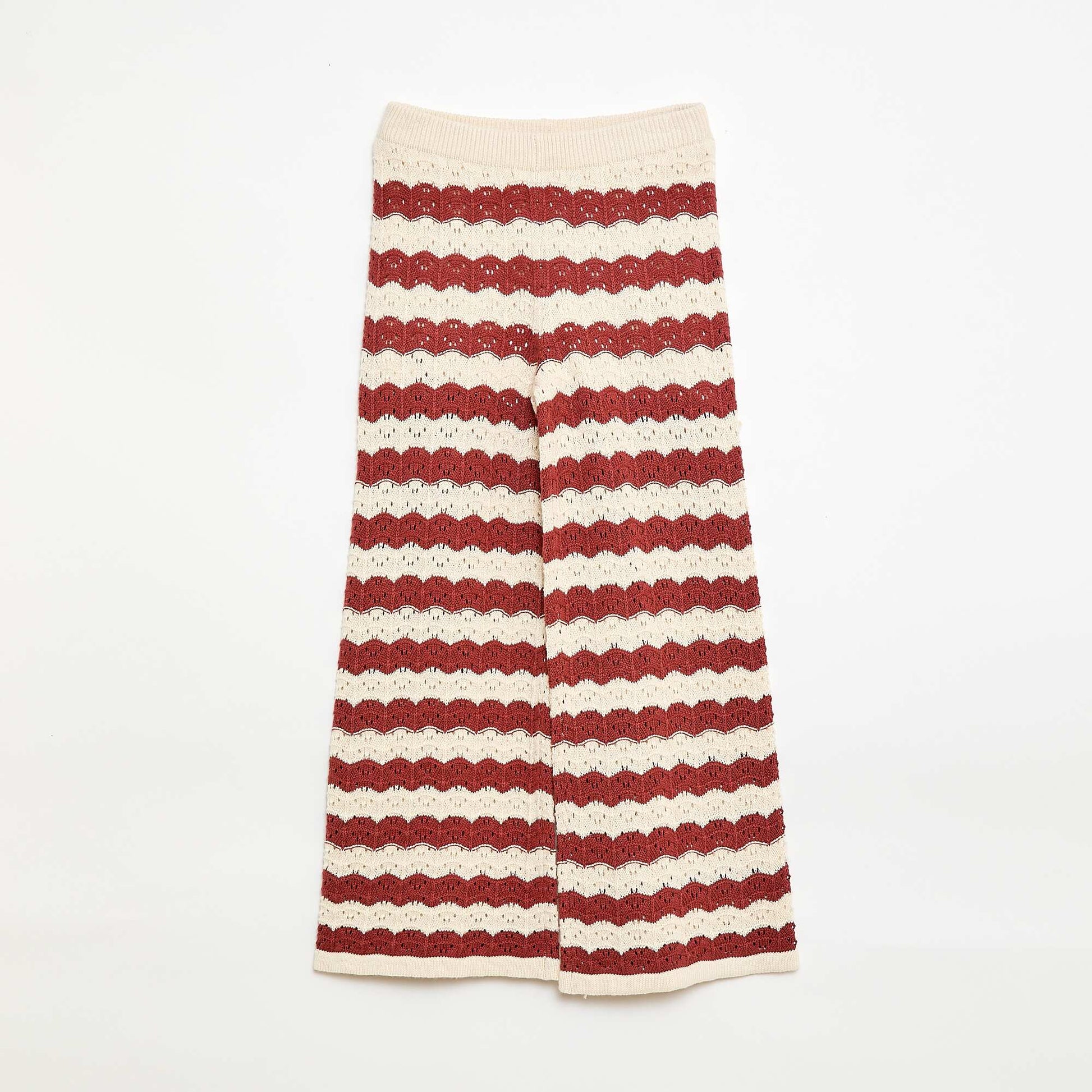 Flared Crochet Pants BROWN